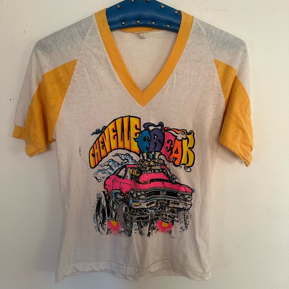Chevelle Freak vintage Raglan graphic tee - White and Yellow